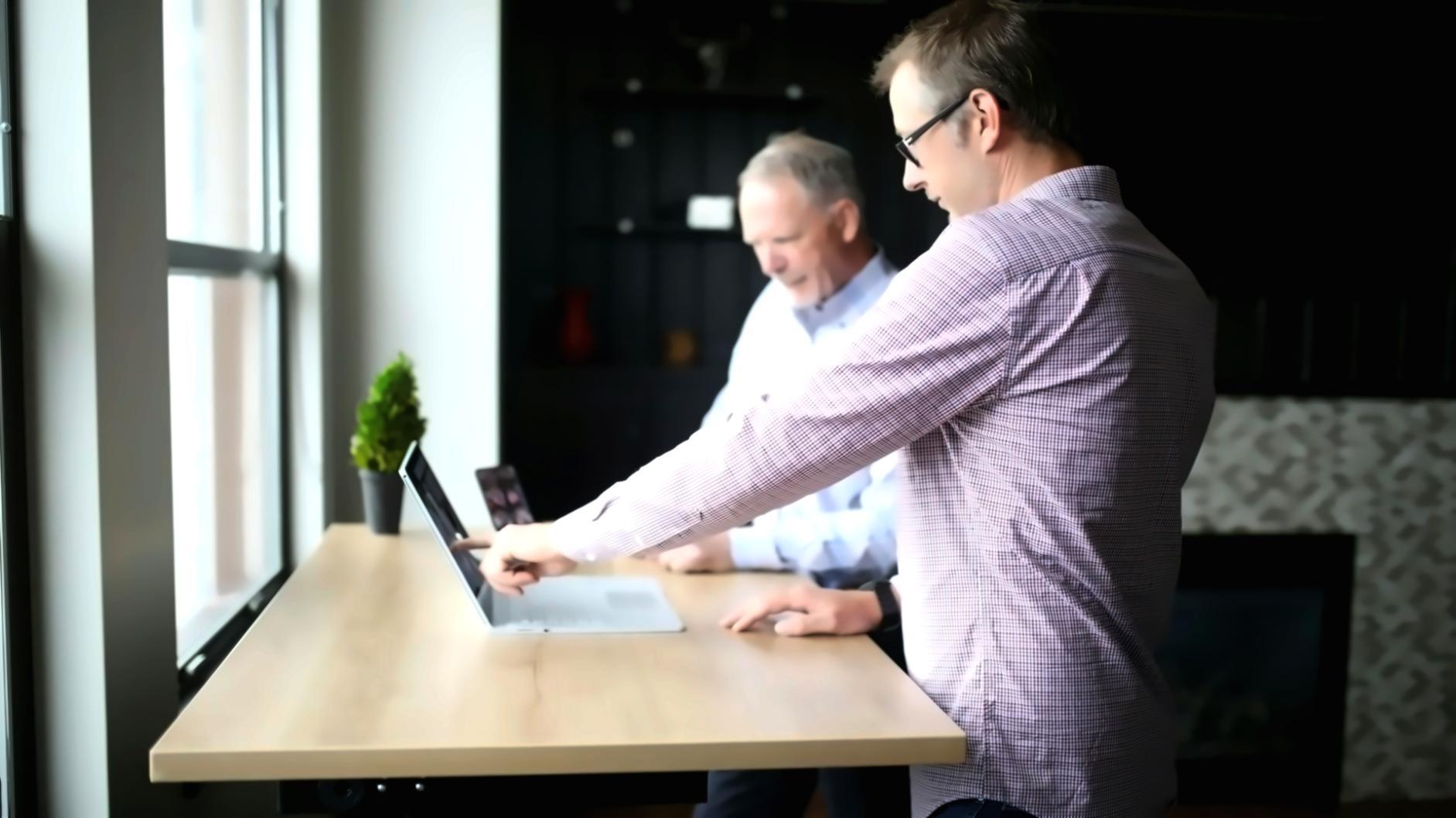 Financial professional presenting data visualization